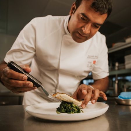 Chef Santosh Shah while in The LaLit Hotel